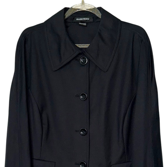 Vintage Collared Black Jacket, Lightweight Coat, Women’s Size 10 - Picture 3 of 10